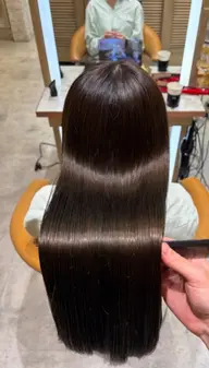 【髪を傷ませないワンカラー】色持ちUP&芯から潤う補強ケア付き✨当日メニュー追加OK👌🏻´-