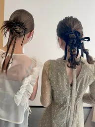 【8時or8時30分希望/ペア来店用🍎何回でもok】ヘアアレンジ【結婚式/おでかけ/推し活など】