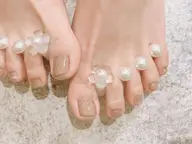 【9月限定♡特別価格】フットネイルワンカラー親指デザイン（オフあり）