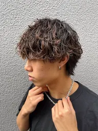 【メンズ】カット+パーマ+カラー¥18590~(水戸/メンズカット/波巻きパーマ/メンズカラー/マッシュ