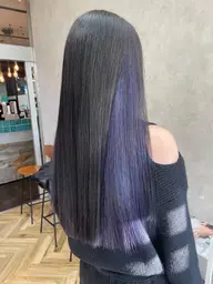 カット＋インナーカラーorイヤリングカラー🩵