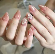 🌷ハンドオフあり［3D立体フラワー×ちゅるんマグネットネイル］💅