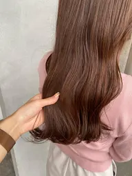 前髪カット+全体カラー 🫧🌷