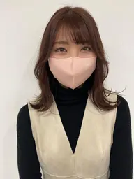 (お顔まわりも可愛く)前髪カット+透明感カラー+内部補修トリートメント♡