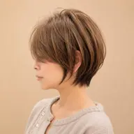 ✨トップのペタンこが気になる方へ✨【ふんわり若見え】大人ショートカット+透明感カラー
