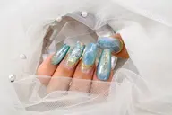 (オフ無し限定☃︎🩵𓂃 𓈒)10本長さだし+パーツ、時間内アートし放題👀✨