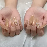 【ジェルオフ無料】長さだしマグネット➕ +3Dフラワー