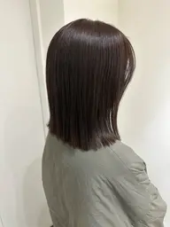 【🤍2回目以降の方】カット込み!🪩艶カラー+髪質改善トリートメント💎ワンカラーで柔らかいツヤ髪に(ロング料金あり)