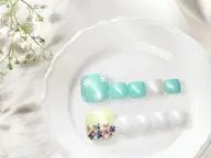 ミニモ価格🌈フット シンプルコース(親指アート付き)☞オフ有🐻フットバス込み