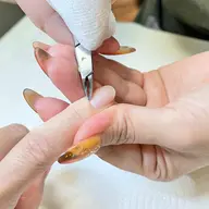 ハンド他店ジェルオフ（他店オフ）＋ウォーターケア(整爪+甘皮お手入れ+クリアトップコート)