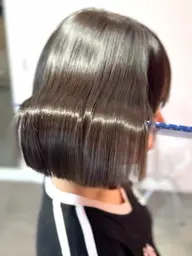 【人気NO.1🏆】梅雨対策☔️圧倒的艶感✨ボブカット+美髪縮毛矯正+1step髪質改善トリートメント🫧