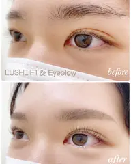 眉スタイリング➕ラッシュリフト上✨ (アイシャンプー・コーティング込)マスクメイクも完璧❣️