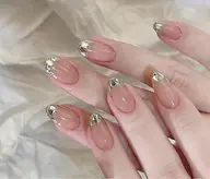 ガラスフレンチネイル💠オフなし