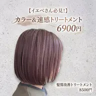 【透明感×潤艶】イエベさんに馴染むベーシックカラー+濃密補修ケア¥6900