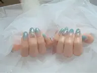 自爪🩷カラーグラデーションorミラーネイル