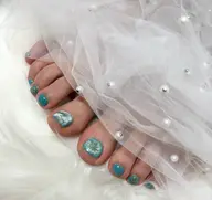 フットネイル🫧親指2本アート🎨
