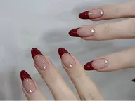 10本チップ長さだし　フレンチ/ガラスフレンチ