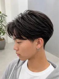 メンズカット+フェザーパーマ☆1日3名限定☆乾かすだけで決まる ¥4400