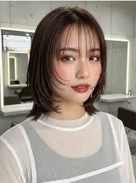 大人の抜け感ロングボブ+似合わせ透明感カラー