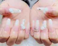 👉【上品ロング✨人気】長さ出し10本＋ナチュラルグラデーションネイル💰 ¥6,980