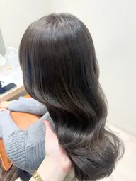 【誰にも負けない艶感/透明感カラー】🌟選べるうる艶超音波トリートメント🌟×💜透明感カラー💜