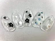 【オフなし】指先照射💅クリア定額デザイン【ピールオフ/パラジェル可】美フォルム作り