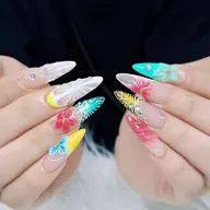 チップ長さだし10本3Dデザイン🎶 最新トレンドデザイン💕人気No1