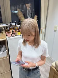 🍓✂️《メンテナンス》リタッチケアブリーチカラー+カット【リタッチブリーチ+カラー】