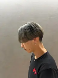 メンズカット+シャドウルーツorバレイヤージュ(ケアブリーチ)+コーティングトリートメント[ブリーチ]