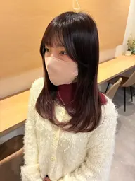 【サイドバングカット付き】ツヤ感ワンカラー🫧