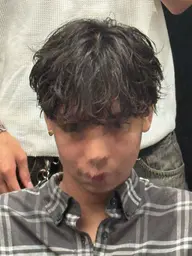 カット+波巻きパーマ