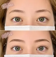 【パリジェンヌラッシュリフト(orまつ毛パーマ)＋美眉スタイリング(眉毛ワックス、間引き、カット込)】