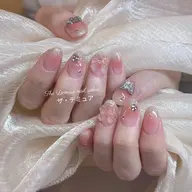 💗【期间限定】ワンホンネイル マグネット🧲orラメグラデ➕チークネイル 8個ストーン🥰超可愛い