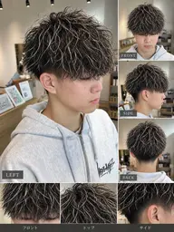 【メンズ人気No. 1💥】カット＋デザインパーマ＋ホワイトメッシュ