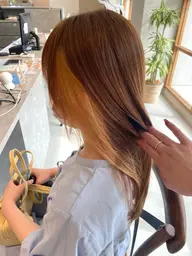 カット+インナーカラー(ブリーチ有り)+炭酸スパ+Aujuaトリートメント