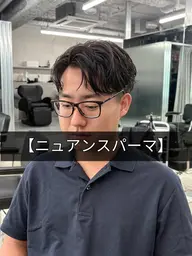 【センターパート専用パーマ】メンズカット+ニュアンスパーマorフェザーパーマ　#ニュアンスパーマ#フェザーパーマ