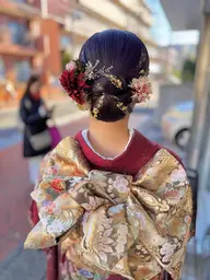 成人式、卒業式袴、着付けない場合のフルアップスタイルにおすすめメニューです　早朝7時までok🌿早朝料金別途かかります