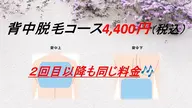 背中全体コース（背中上下）