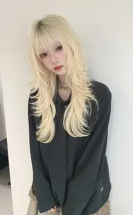 カラーエクステ80本＋ウルフ・ハッシュカット