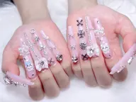 限定🎀【ハンド】MAX 10本チップ長さだし持ち込みデザイン💎パーツつけ放題