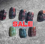 7日🉐期間限定🌈4色から選ぶ定額フルチェックネイル💅オフあり📴ショートネイル／フィルイン／パラジェル/