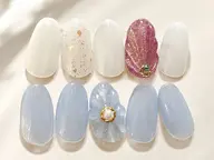🐚(オフ込み)ぷっくりお花orシェルnail/6週間長持ち