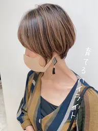カット+白髪もぼかせるハイライト+ダメージレスカラー