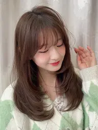 🌸人気NO.1🌸顔まわりレイヤーカット＋透明感カラー＋オージュアTR🍯髪質改善