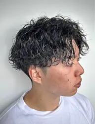 撮影モデル　カット+波巻きパーマ