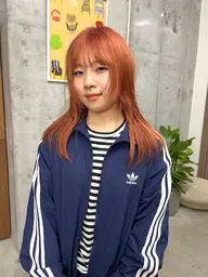 【新規・平日限定】ケアブリーチダブルカラー＋髪質補修TR　16,000円/オレンジ