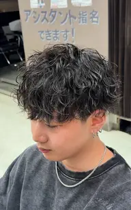 【ご新規限定🔥/セット時短】 メンズカット+波巻きパーマ🌀(ケアパーマ)