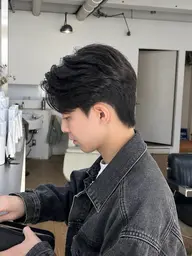 【メンズダウンパーマ+似合わせカット】生え癖対策･横と後ろの広がりを抑えて清潔感UP･韓国風･ダウンパーマ