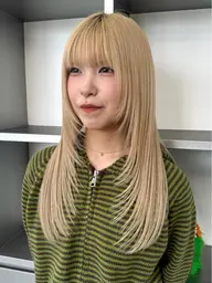 💖伸ばし中の方おすすめ💖【盛れる前髪カット✂️+ブリーチダブルカラー】+選べるトリートメント🧴