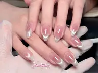 韓国トレンド女子力男め*チーク✖️マグネットフレンチネイル6680